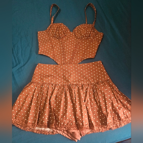 Brown Polka Dot Two-Piece Set - Picture 4 of 7